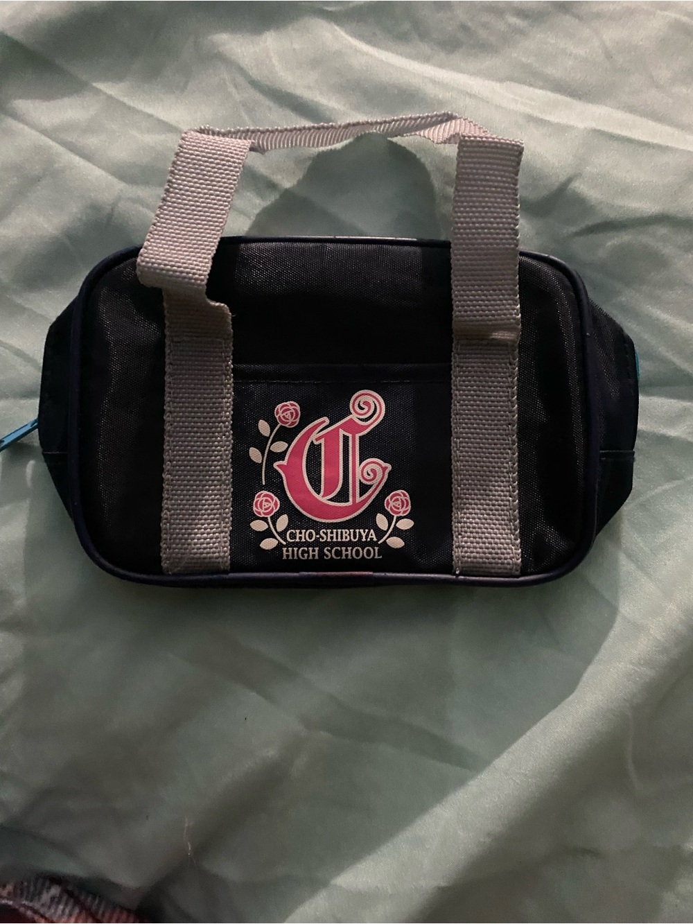 CHO-SHIBUYA High School Navy Mini Tote Bag with Pink Logo